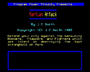 Martian Attack (1983)(Program Power)[MARS] screen shot title